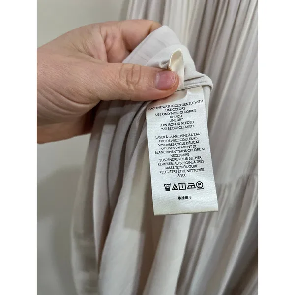 Anthropologie‎ Ruffled Tiered Midi Dress Beige Cottagecore Romantic Boho S - Image 7