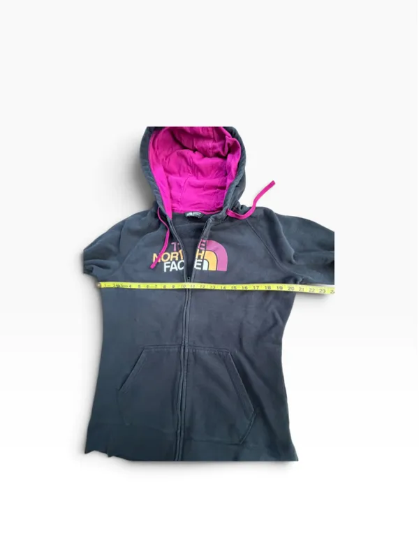 Women's The North Face Zip-Up Hoodie Black Pink Size L - Image 6