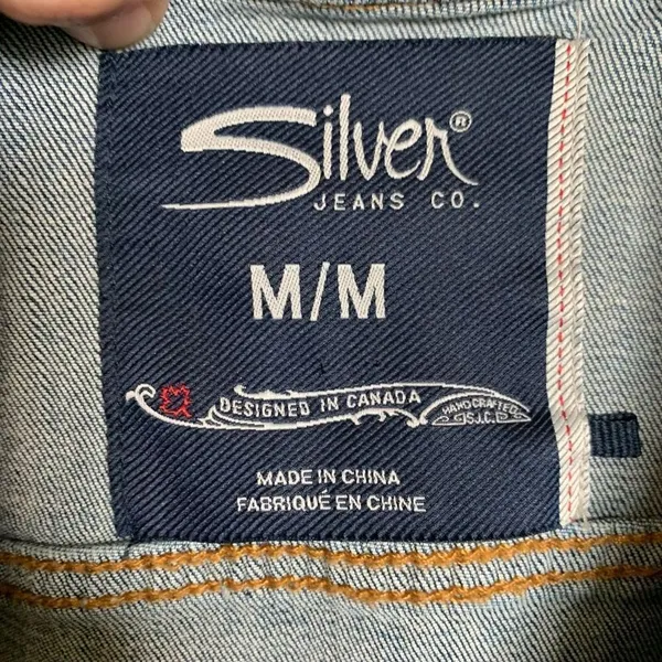 Silver distressed Bikercore normcore moto M denim vest - Image 4