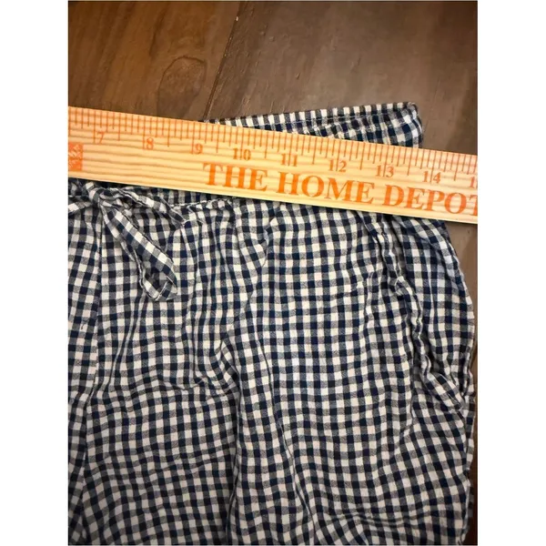 Caroline Constas 2pc Cotton Gingham Short Pajamas Set Size Navy Small - Image 5