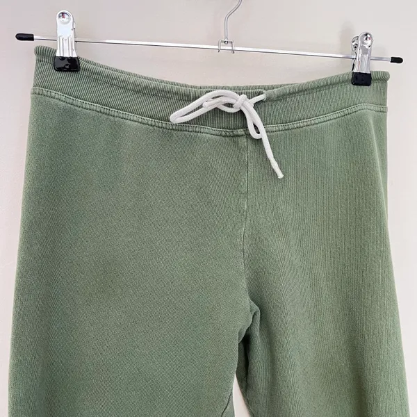 Vintage Terry Cotton Pull On Drawstring Sweatpant Joggers Green - Image 4