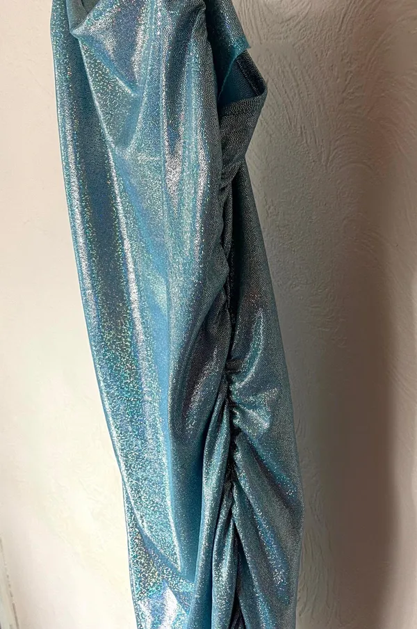 Mundefeis Light Blue Iridescent Shimmering Minidress - Image 4
