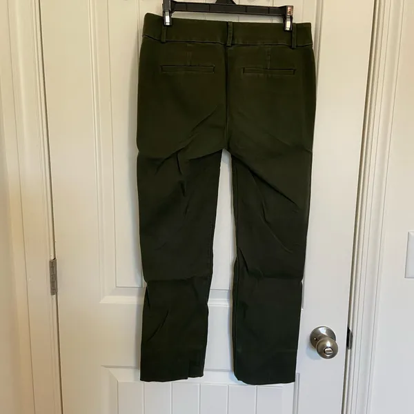 LOFT women’s dark green straight cut jeans pants‎ size 0 hemmed length - Image 5