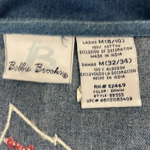 Bobbie Brooks With Love Vintage 90s Y2K Denim Vest Womens Size Medium Baking - Image 4