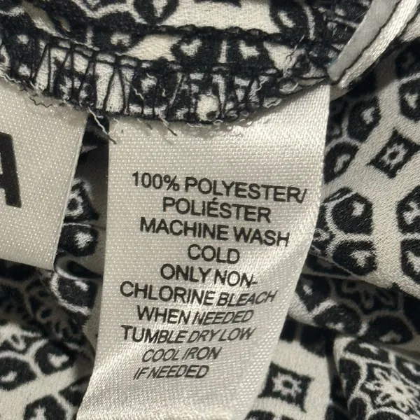 LOFT Black White Mixed Print Long Sleeve Tunic Top Women’s Medium - Image 5