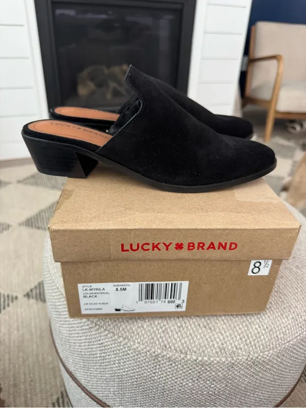 Lucky Brand Women's Myrila Heeled Mule 8.5 M Black New in box - Image 4