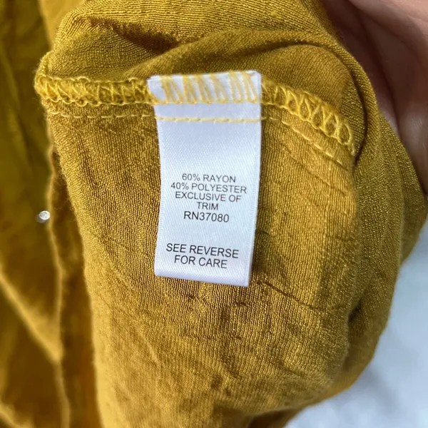 Cato Mustard Yellow Lightweight Blouse Shirt XL - Image 6