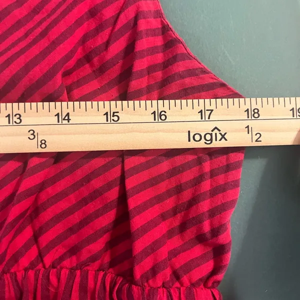 Natural life red and pink midi striped dress size l/xl - Image 7