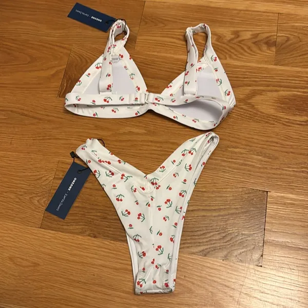 OneOne X Kamila Davies Cherry Print Bikini White - Image 4