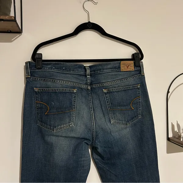 Vintage American Eagle Hipster‎ Bootcut Mid Rise Denim Blue Jeans Size 14 - Image 4