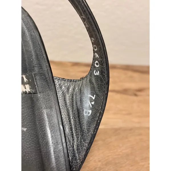 Vintage Stuart Weitzman Black Fabric Slingback Sandals Heels TM 40603 Size 7.5 B - Image 6
