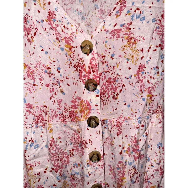 Maurices Floral Button Front Mini Dress Flutter Sleeve XL Pockets Cottagecore - Image 3