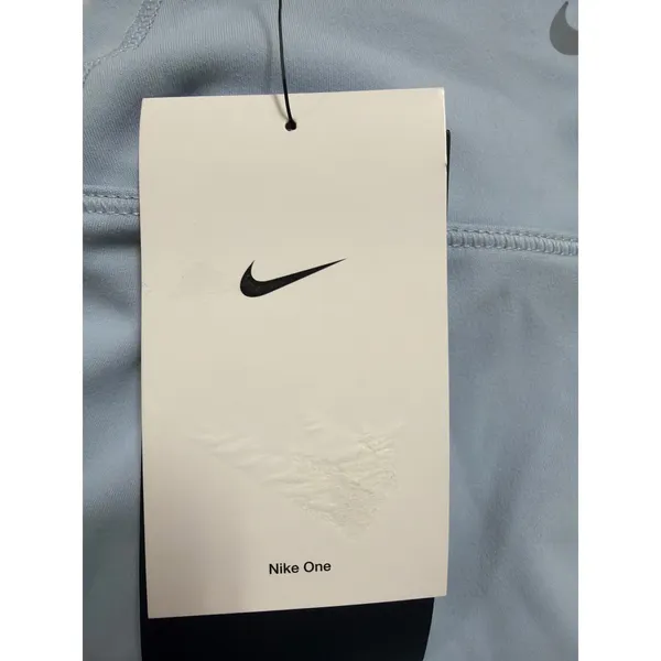 Nike‎ One Womens High Rise 8 Inch Biker Shorts Light Blue FZ6758-440 XS…. - Image 5