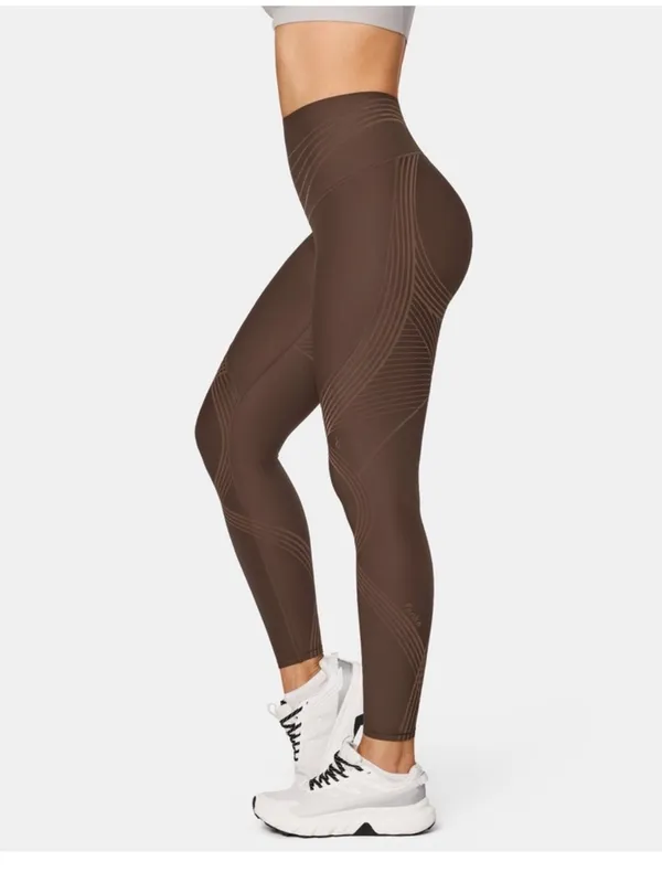 Fanka Body Sculpt 7/8‎ Leggings 2.0 Reversible Wear High Rise Compression Brown - Image 2
