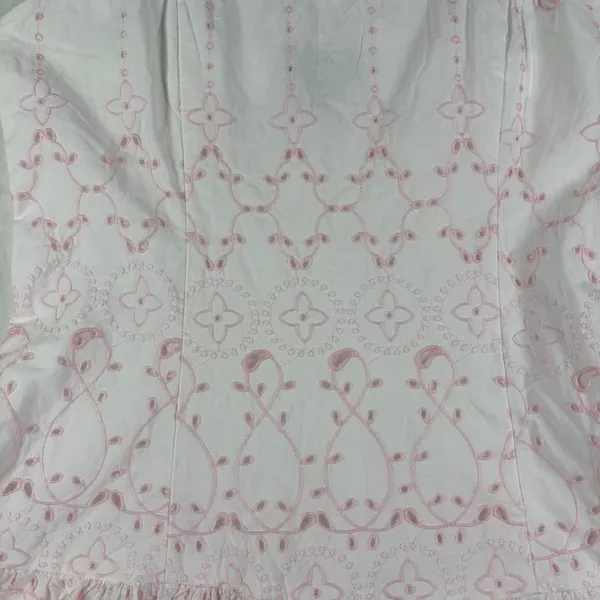 Roller Rabbit Target Pink White Eyelet Embroidery Drop Waist Sun Dress Small New - Image 10