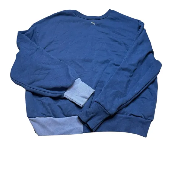💙 JOY LAB Colorblock Sweatshirt 🔹 Blue Patchwork Crewneck XL Cozy‎ Fit 💙 - Image 5