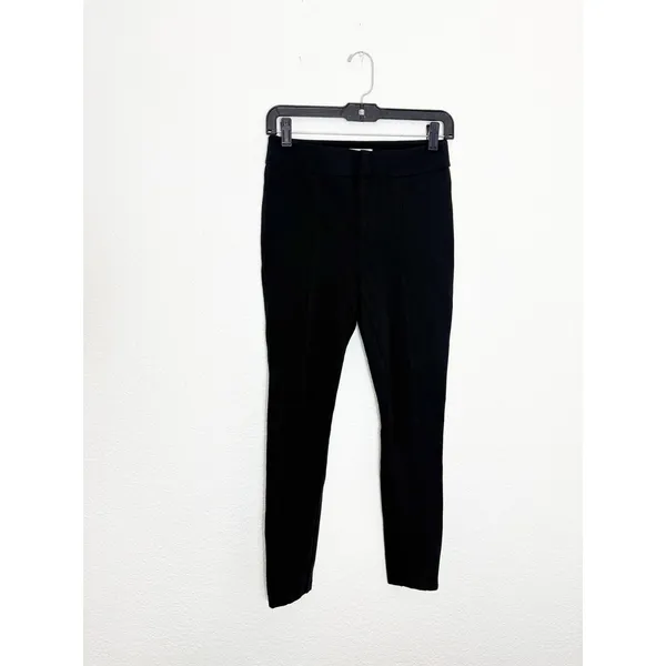 Anthropologie The Essential Slim Ankle Zip Pant Black Women's Size 0 Minimalist - Image 4