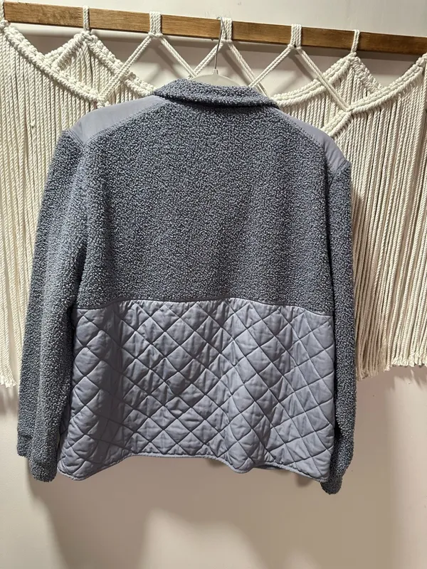 LIV Quilted Teddy Jacket in Gray Size XL - Image 5