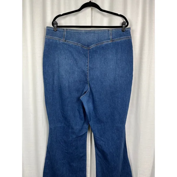Free People We The Free Curvy Flare Leg Raw Hem Jeans Sz.35 - Image 8
