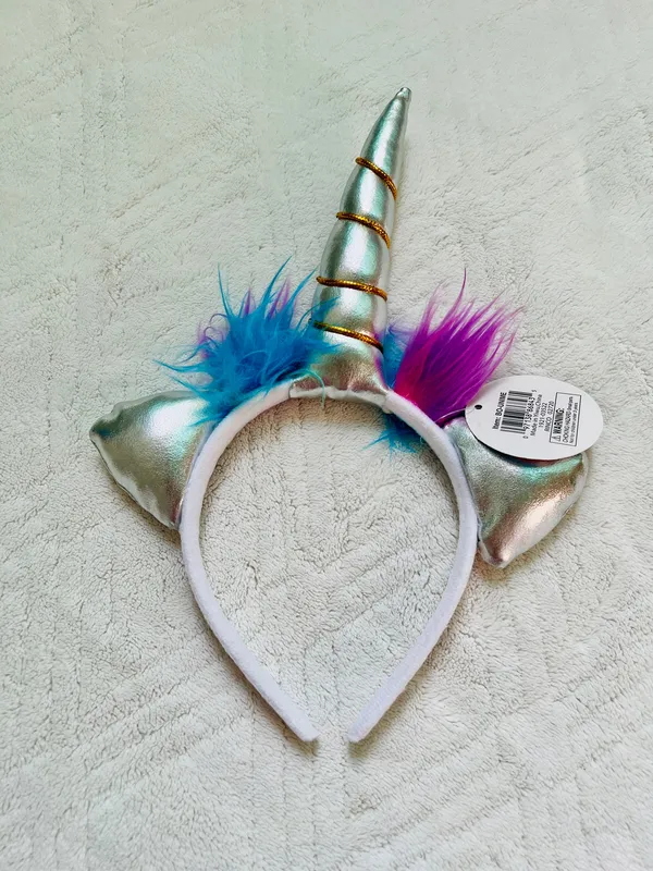 purple blue silver unicorn headband - Image 3