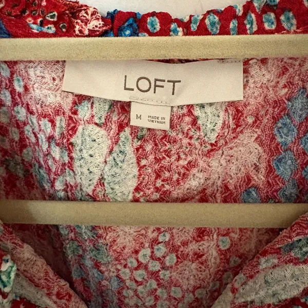 LOFT Long Sleeve Printed Split Neck Blouse - Image 5