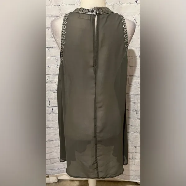 Anthropologie embroidered sheer gray minidress by Altr'd State Size Large - Image 4