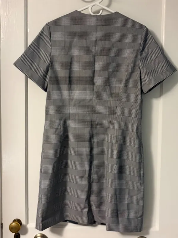 Abercrombie & Fitch Mara Short-Sleeve Vest Mini Dress gray plaid NWT medium tall - Image 3