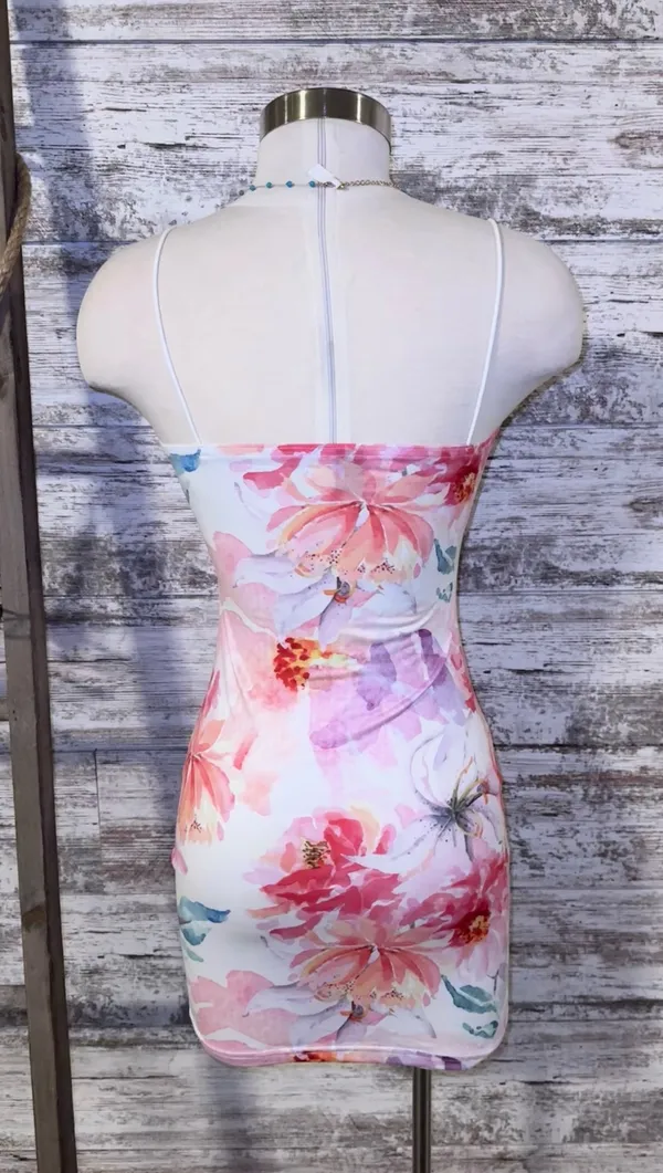 Boutique White Floral Mini Dress - Image 5