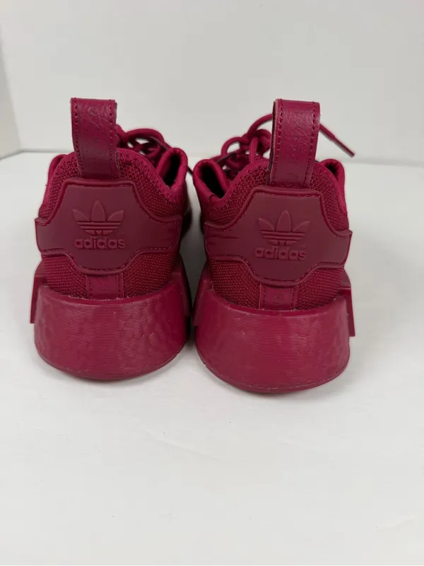 Adidas NMD_R1 Women’s 7.5 Burgundy Boost Knit Sneakers Running Shoes Casual - Image 8