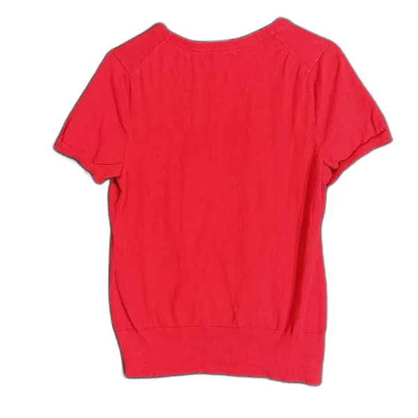 Lands End Womens Size Small Red Supima Cotton Blend Short Sleeve Sweater Top - Image 3