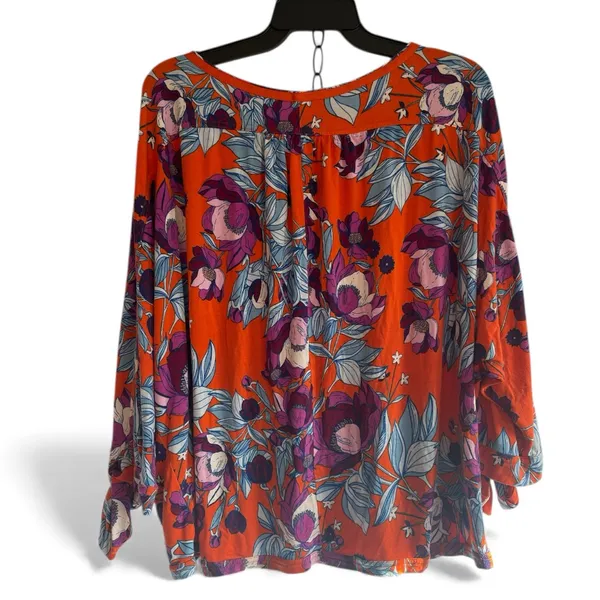 Free People Keepin On Floral Top Blouse Lg Tie Sleeve Boho Cottagecore Bodycon - Image 2