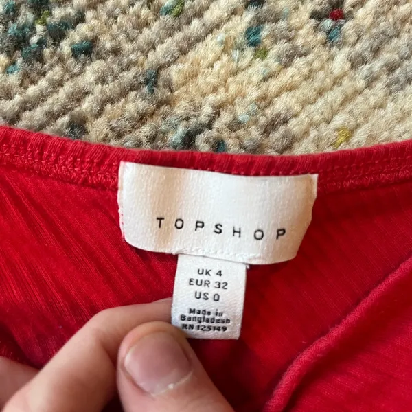 Topshop ribbed one shoulder tank top - Image 2