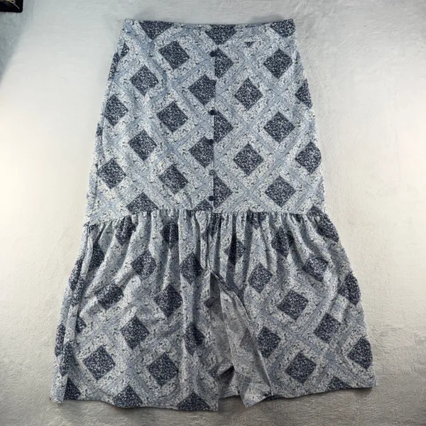 Cato L Maxi Skirt Button Front Tiered Cottagecore Boho Coastal Vacation Cruise - Image 2