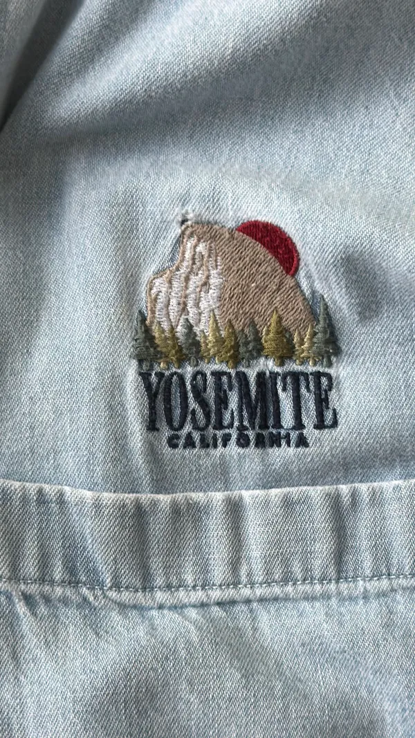 Abercrombie & Fitch Oversized Jean Shirt Embroidered - Image 5
