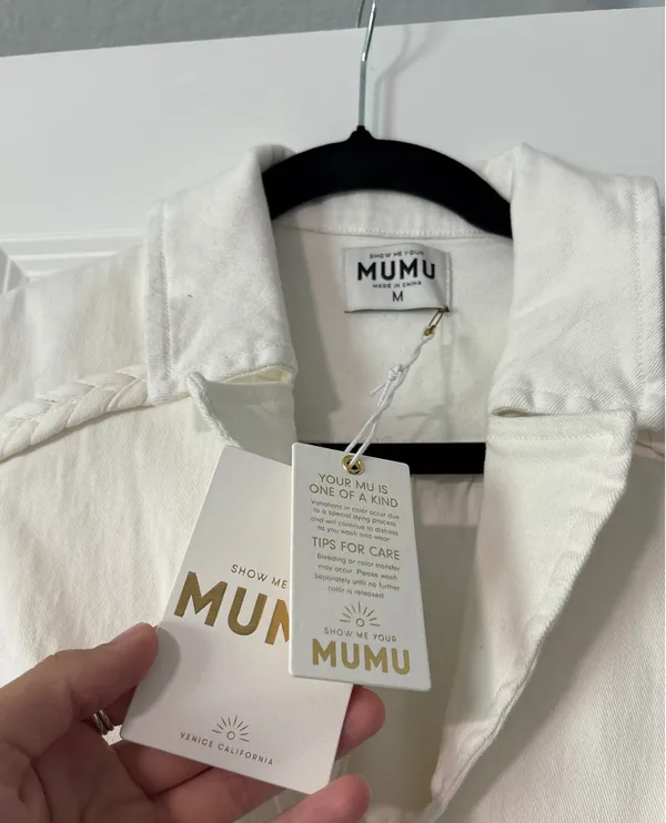 Show Me Your Mumu White Denim western Romper - Image 6