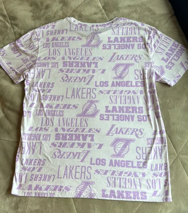 Women’s Oversized Lakers Tshirt Purple Size M - Image 2