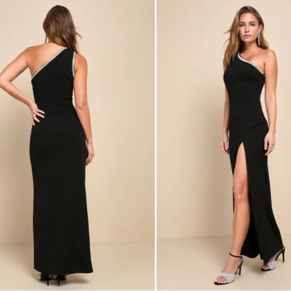 LULU's Sexy Rhinestone Prom Wedding Modern Chic HOlidays Mermaid Maxi Dress - Image 4