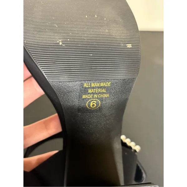 Windsor Black Dazzling Grace Faux Pearl Platform Heels Size 6 - Image 10