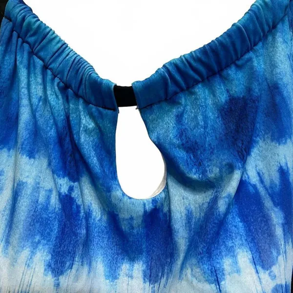 Maxine of Hollywood Blue Gradient High Neck One Piece Swimsuit Plus Size 20W - Image 5