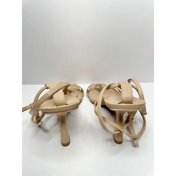 Open Edit Sandals‎ Size 9.5 Tan Robyn in Natural Square Toe Heels - Image 5