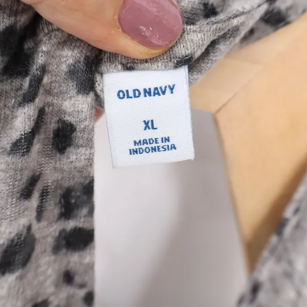 Old Navy Womens XL Grey Leopard Print Linen Blend Halter Maxi Dress - Image 3