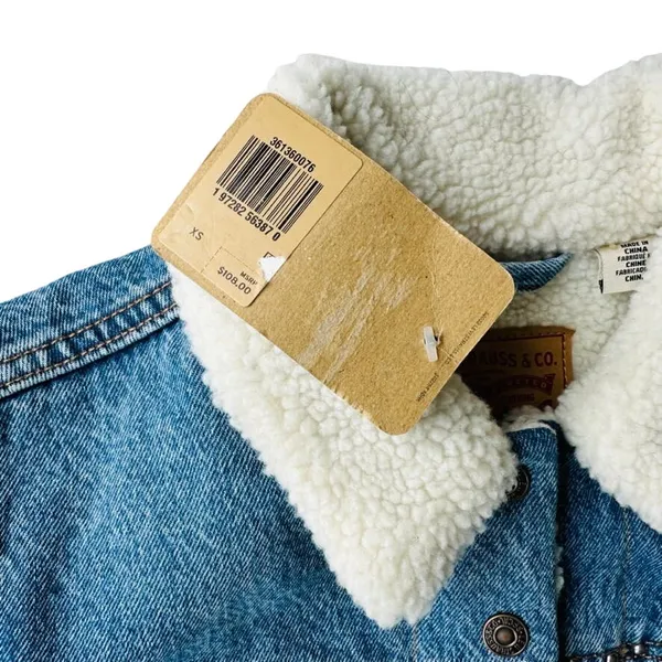 Levi's Womens Stellar Sherpa Trucker Denim Jean Jacket Size XS NEW $108 Classic - Image 7