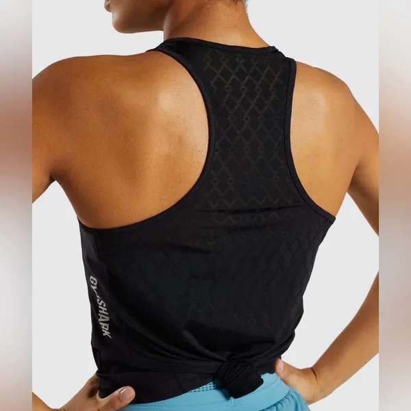 Gymshark Go Mesh Vest Black Performance Tank Size Medium - Image 7