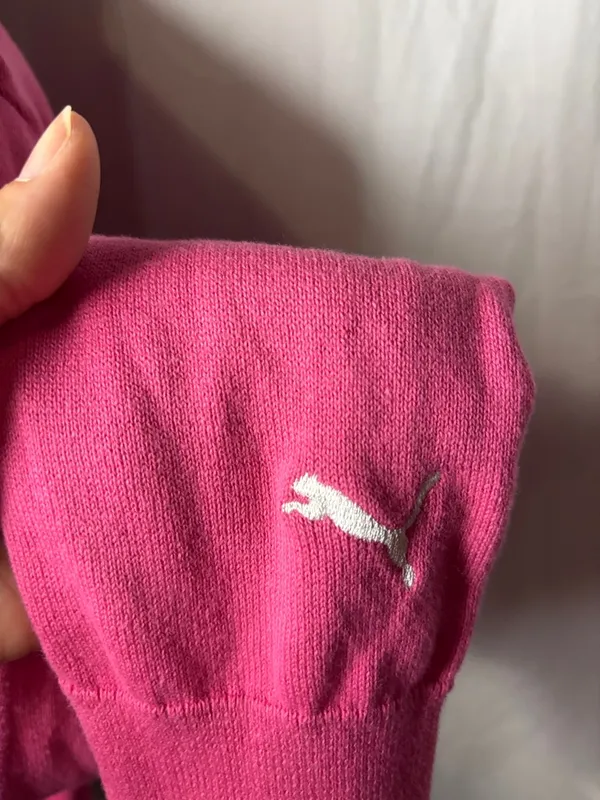 Puma Pink and White Geometric Crewneck Sweater - Image 4