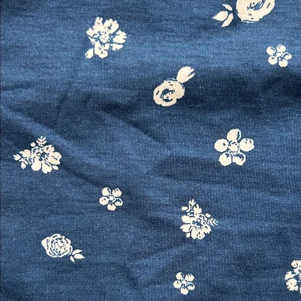 LuLaRoe Navy Blue Floral Short Sleeve Top - Image 5