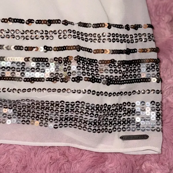 Abercrombie‎ Fitch White Sequin Embellished Skirt Size M - Image 2