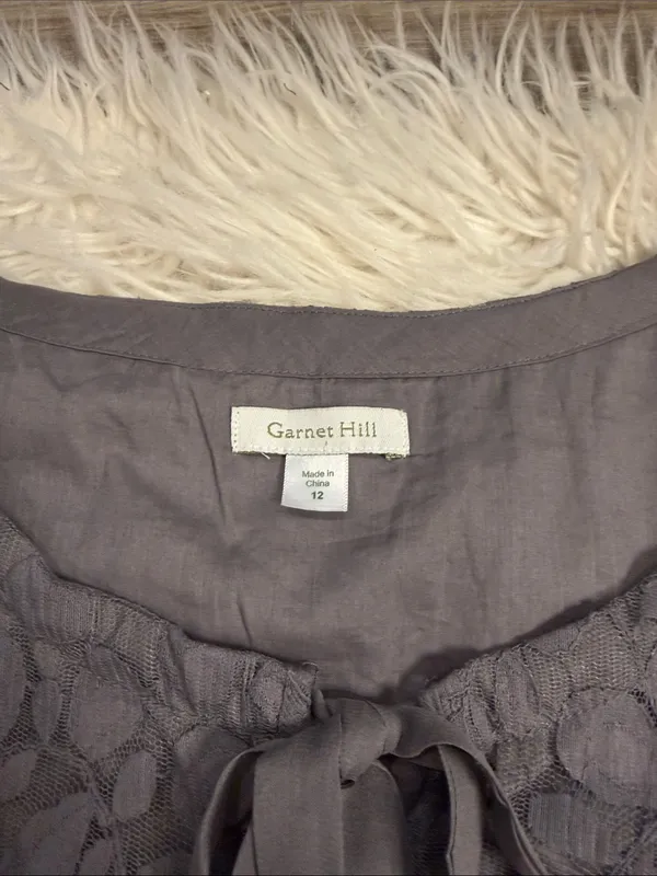 Garnet Hill Boheme Easy lace dress lined gray 12 - Image 7