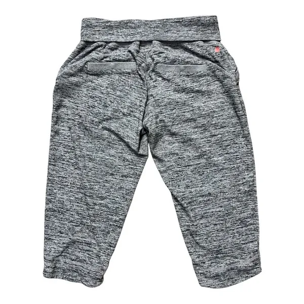 ATHLETA Gray Capri Lounge Pants Women Size L Fold-Over Waist Zip-Pockets - Image 7