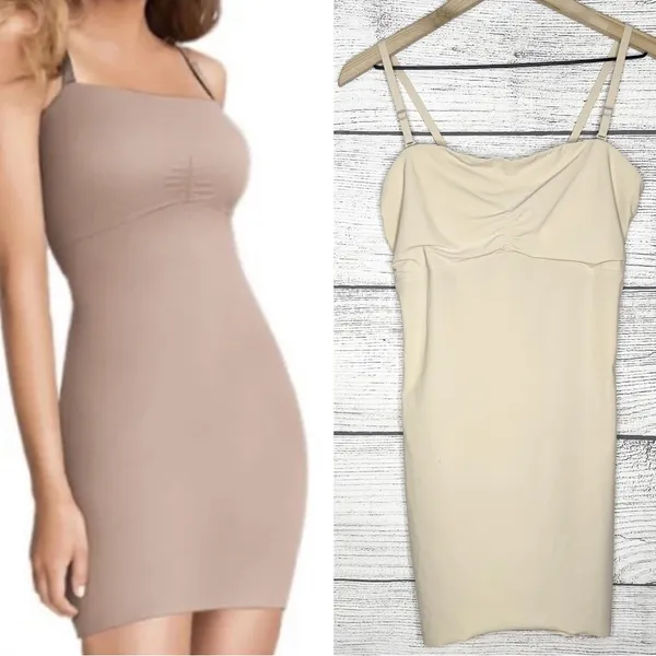 Flexees by Maidenform Bodycon Bandeau Shaping Mini Slip Nude Size Large - Image 2