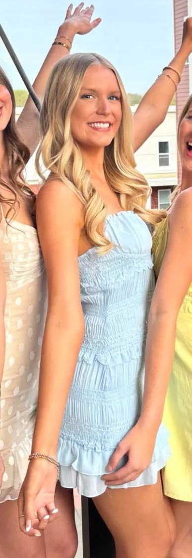 Hello Molly Mini Dress Blue - Image 3